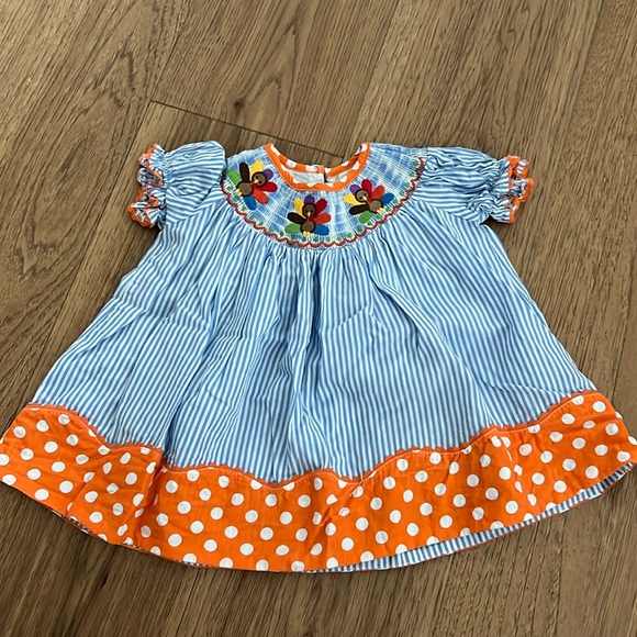 Lil Cactus smocked Thanksgiving Dress size 3-6 months - Picture 1 of 6